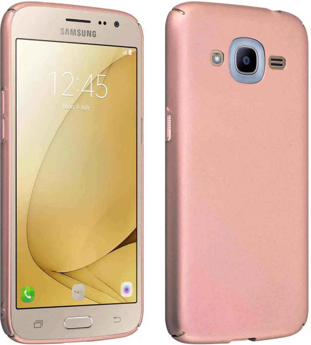 Cadorabo Hoesje geschikt voor Samsung Galaxy J2 2016 in METAAL ROSE GOUD