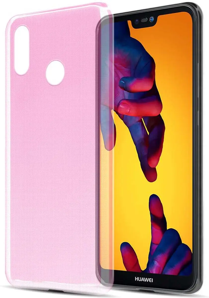 Cadorabo Hoesje geschikt voor Huawei P20 LITE 2018 / NOVA 3E in TRANSPARANT ROZE