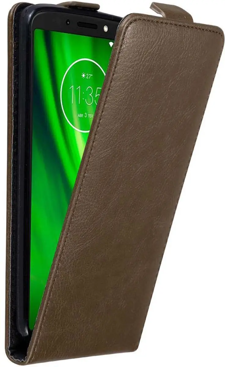 Cadorabo Hoesje geschikt voor Motorola MOTO E5 / G6 PLAY in KOFFIE BRUIN - Beschermhoes in flip design Case Cover met magnetische sluiting
