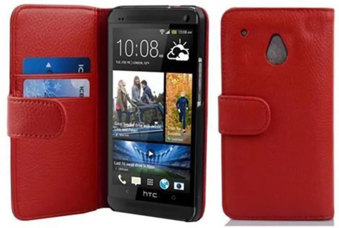 Cadorabo Hoesje geschikt voor HTC ONE M4 MINI in INFERNO ROOD