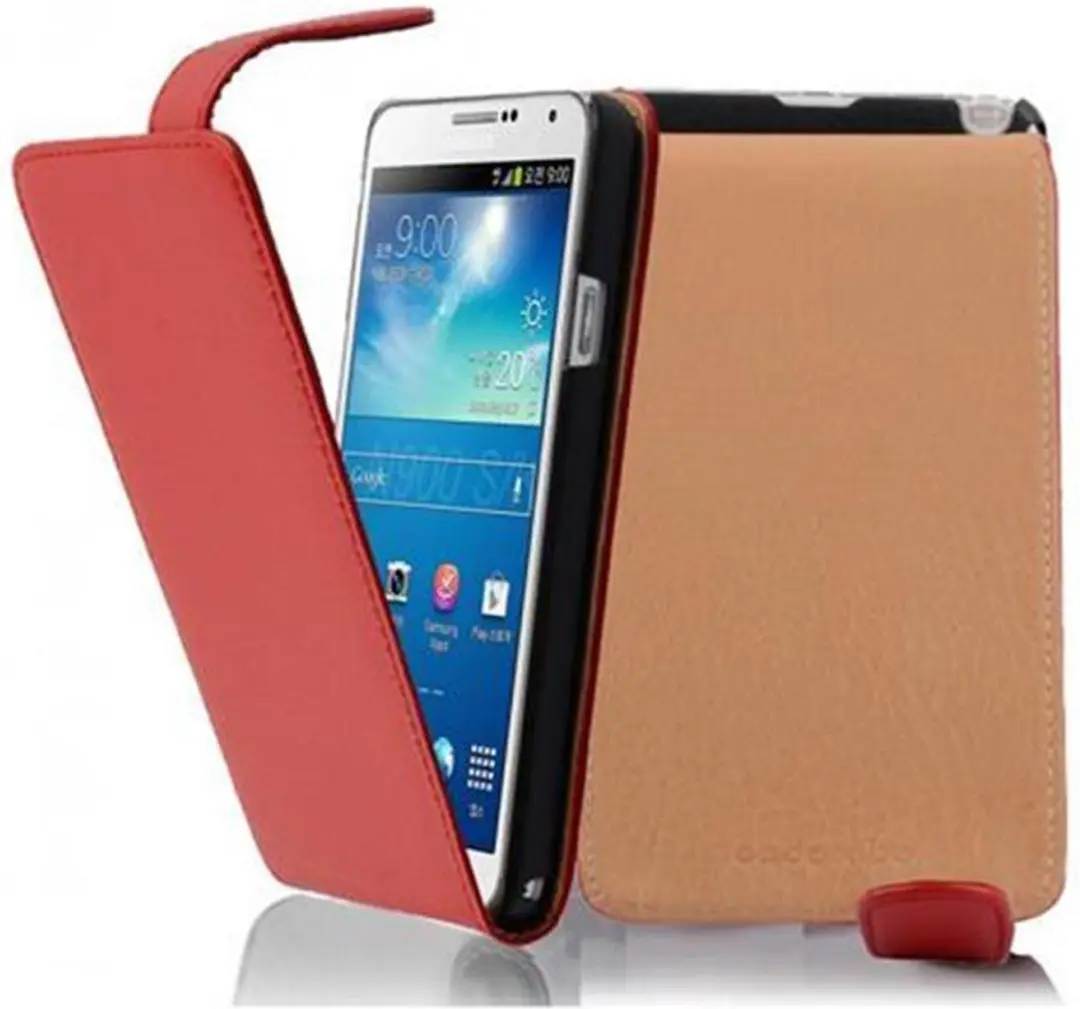 Cadorabo Hoesje geschikt voor Samsung Galaxy NOTE 3 in INFERNO ROOD