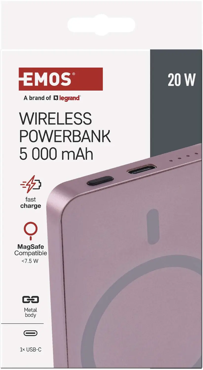 Emos WI 522 B0555S Powerbank - Zalmkleurig - afbeelding 6 van 6