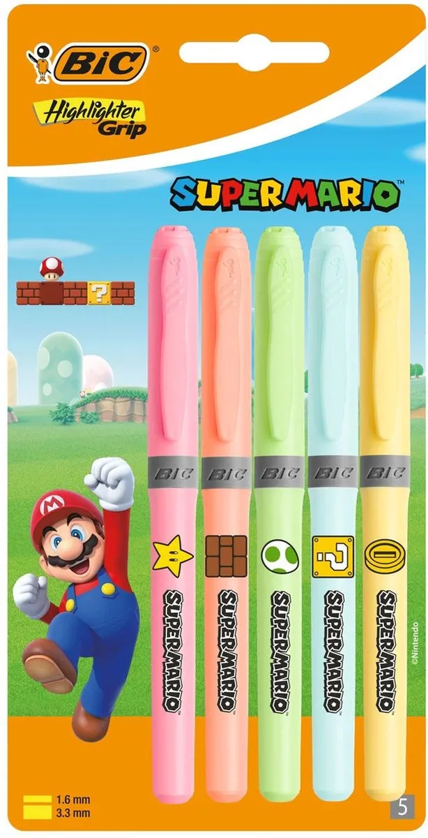 Bic Super Mario Markeerstiften 5st.