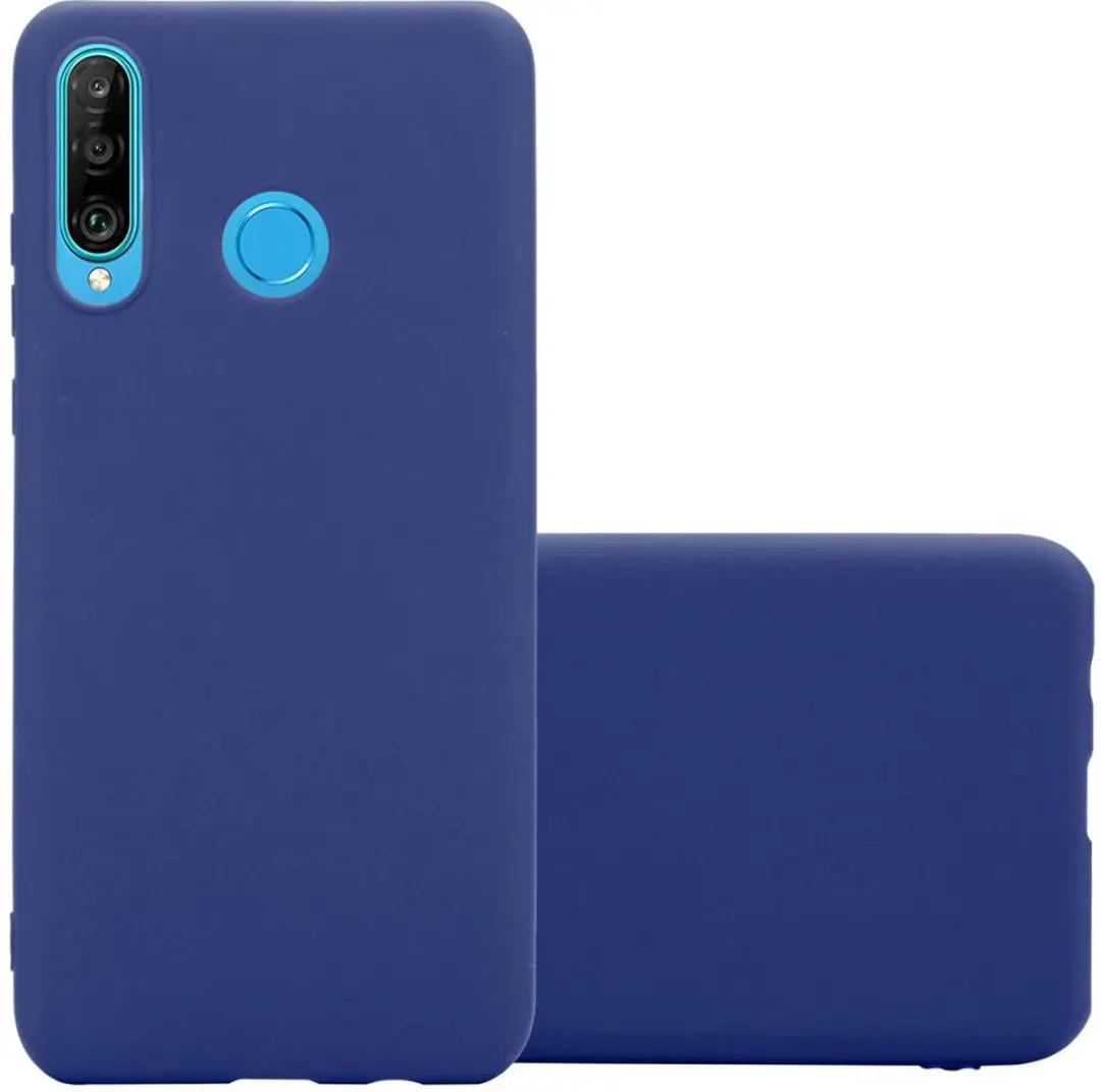 Cadorabo Hoesje geschikt voor Huawei P30 LITE in CANDY DONKER BLAUW