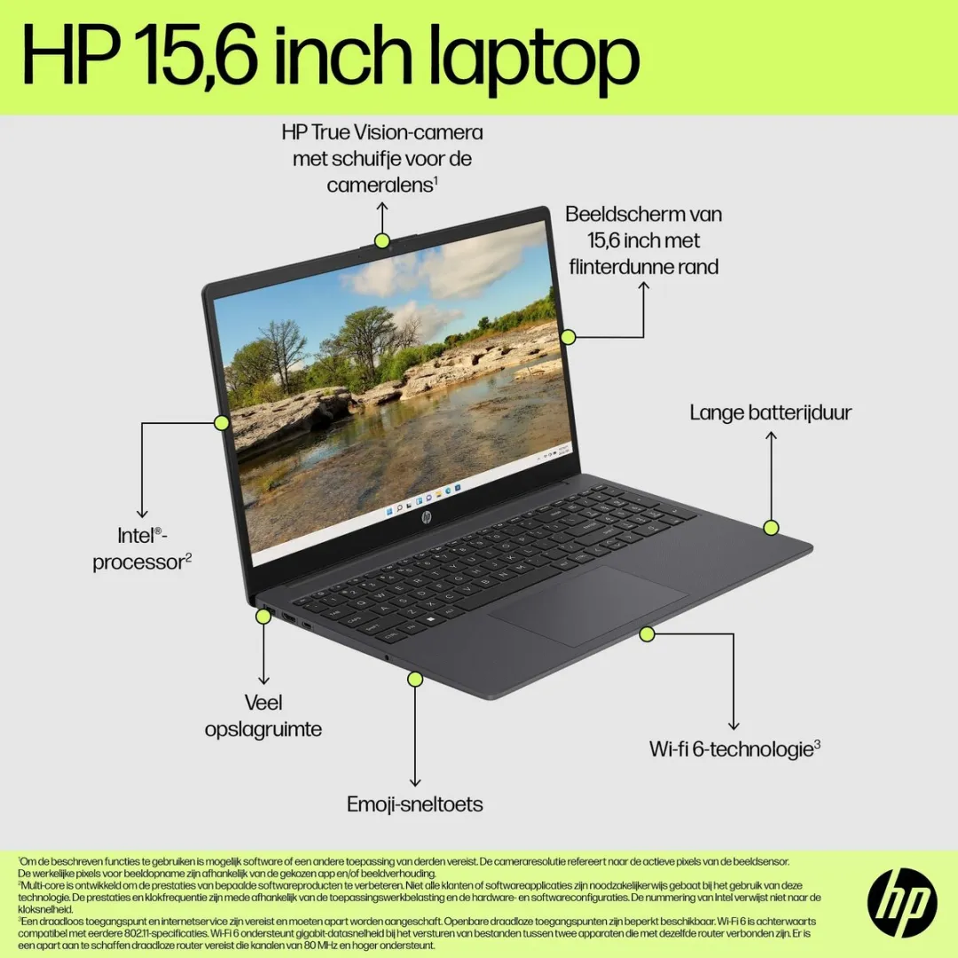 HP Clamshell i3-1315U Laptop 512GB - Zilver