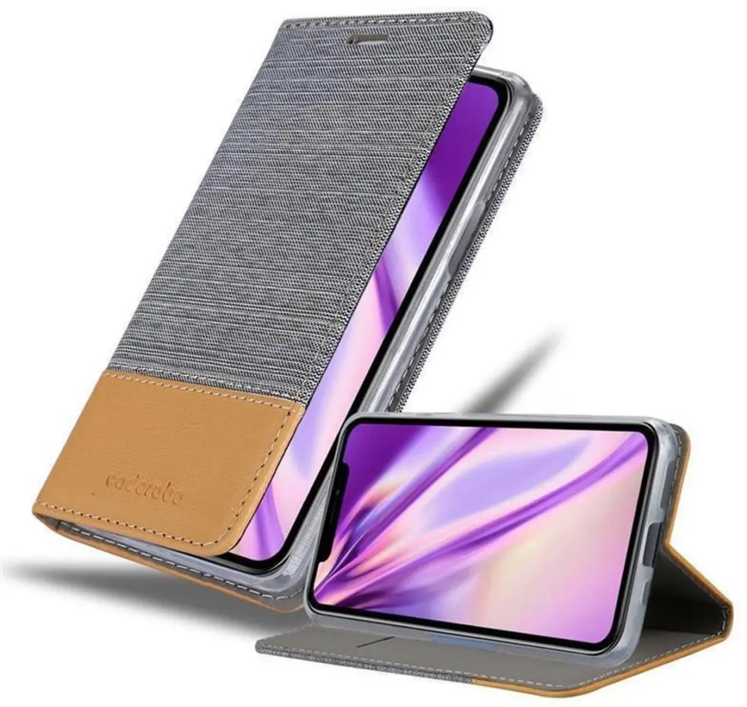 Cadorabo Hoesje geschikt voor Apple iPhone 11 PRO in LICHTGRIJS BRUIN - Beschermhoes met magnetische sluiting, standfunctie en kaartvakje Book Case Cover Etui