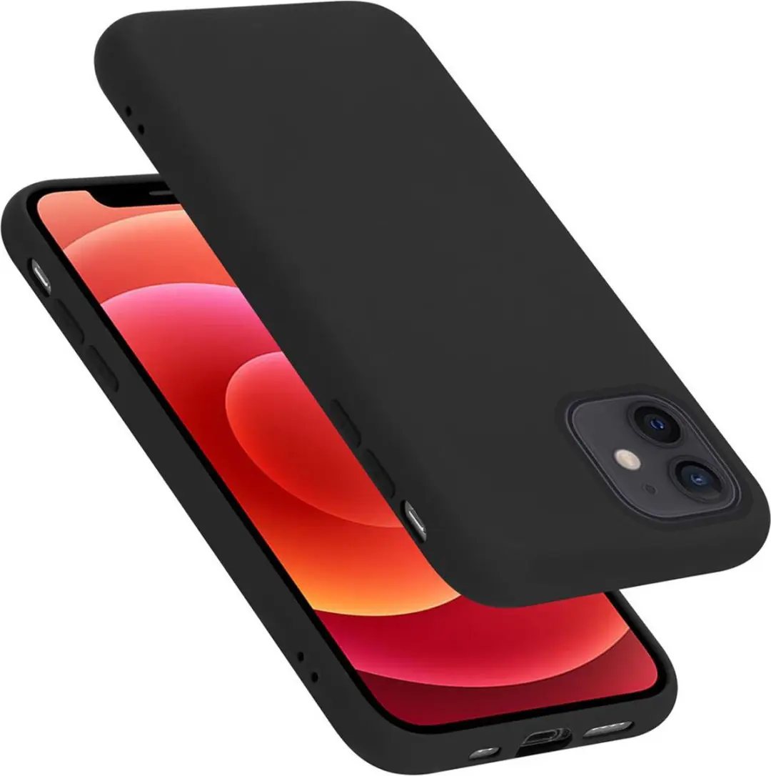 Cadorabo Hoesje geschikt voor Apple iPhone 12 MINI in LIQUID ZWART