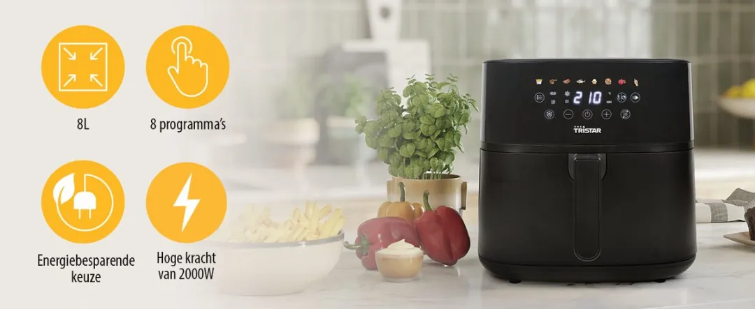 Tristar FR-9071 Airfryer 8L - 2000W - Zwart - afbeelding 6 van 6