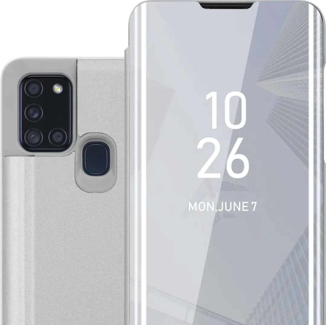 Cadorabo Hoesje geschikt voor Samsung Galaxy A21s in AGAAT ZILVER