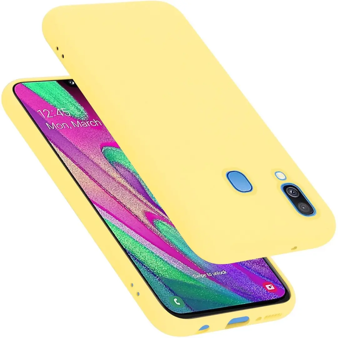 Cadorabo Hoesje geschikt voor Samsung Galaxy A40 in LIQUID GEEL