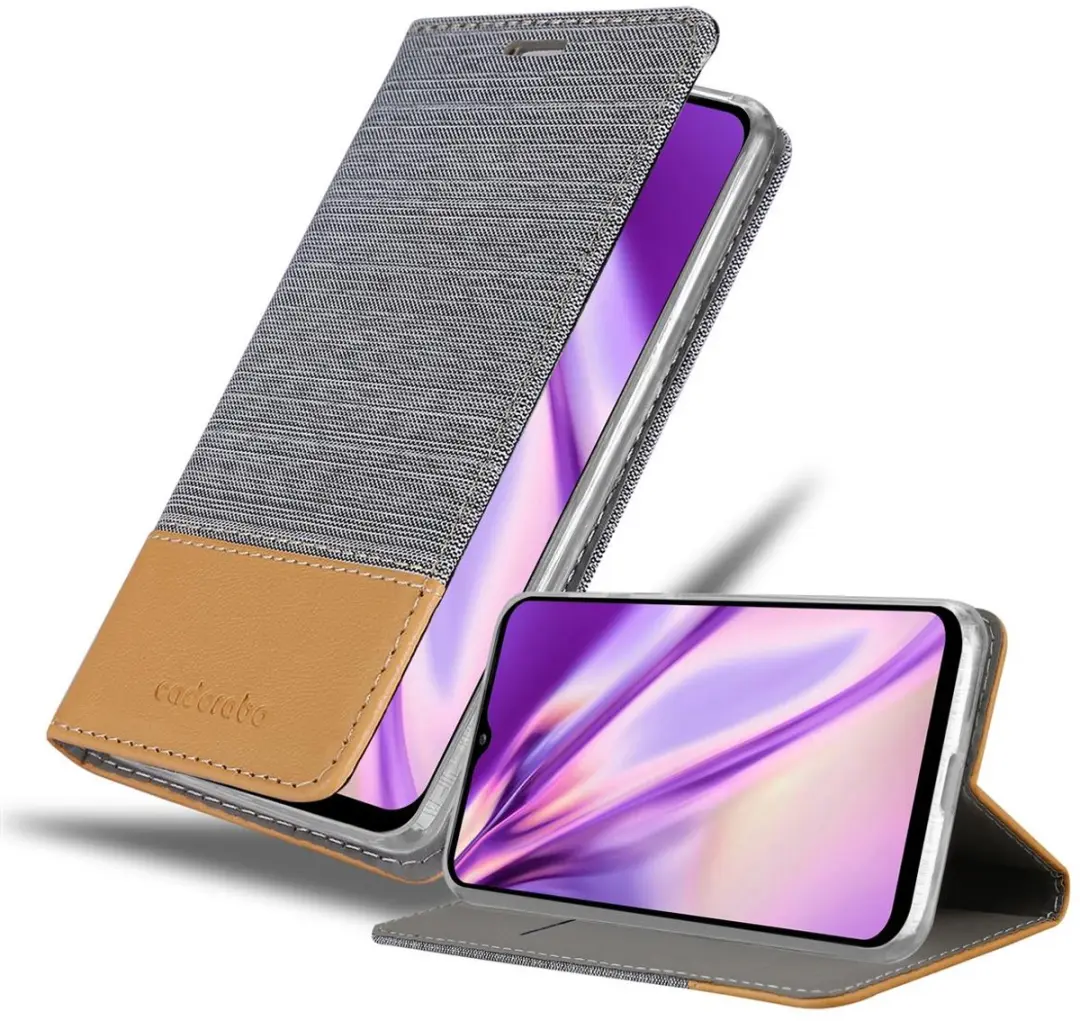 Cadorabo Hoesje geschikt voor Samsung Galaxy A12 / M12 in LICHTGRIJS BRUIN