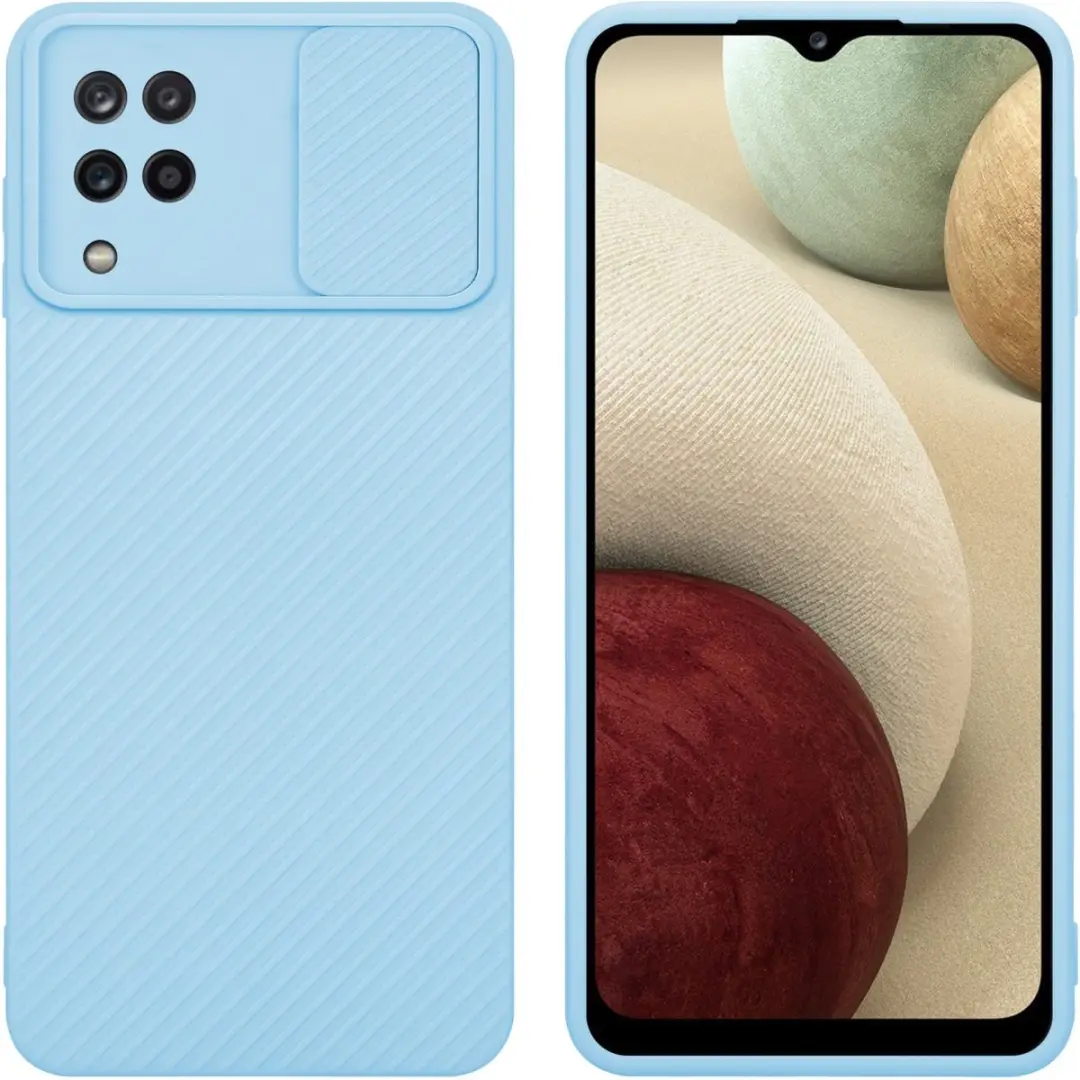 Cadorabo Hoesje geschikt voor Samsung Galaxy A12 / M12 in Bonbon Licht Blauw