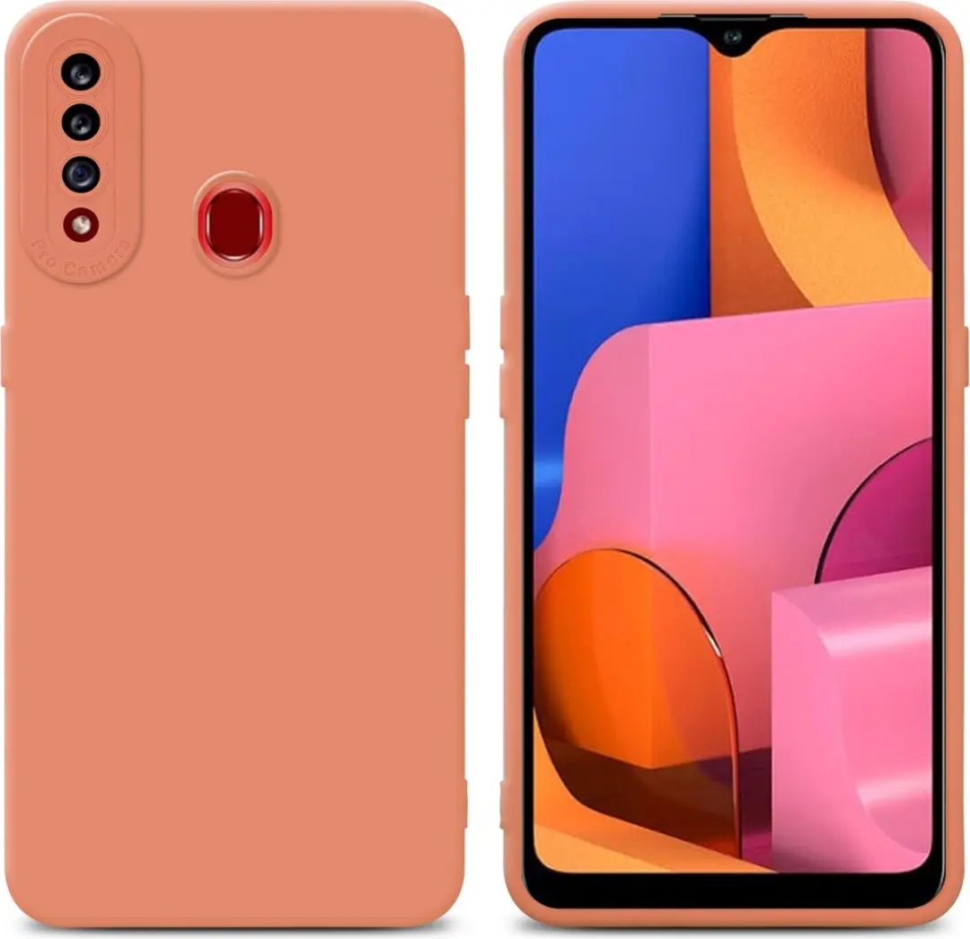 Cadorabo Hoesje geschikt voor Samsung Galaxy A20s in FLUID LICHT ORANJE