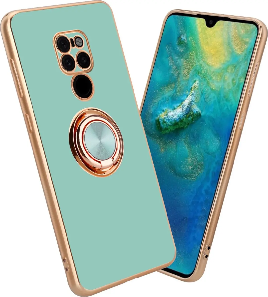 Cadorabo Hoesje geschikt voor Huawei MATE 20 in Glossy Turquoise