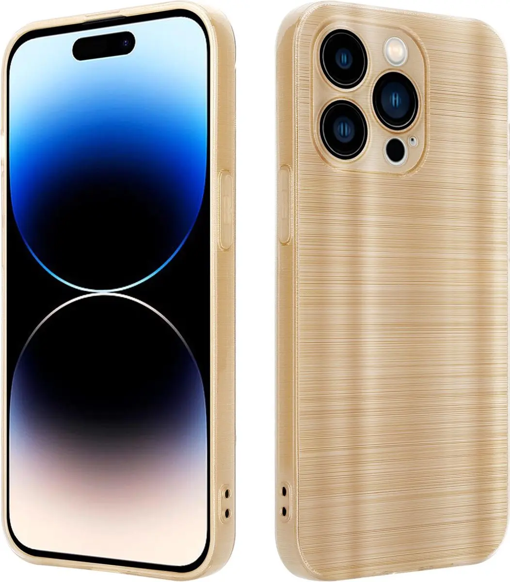 Cadorabo Hoesje geschikt voor Apple iPhone 14 PRO MAX in Brushed Goud