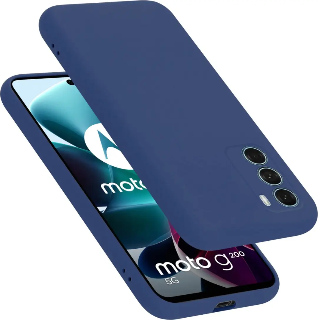 Cadorabo Hoesje geschikt voor Motorola MOTO G200 5G in LIQUID BLAUW