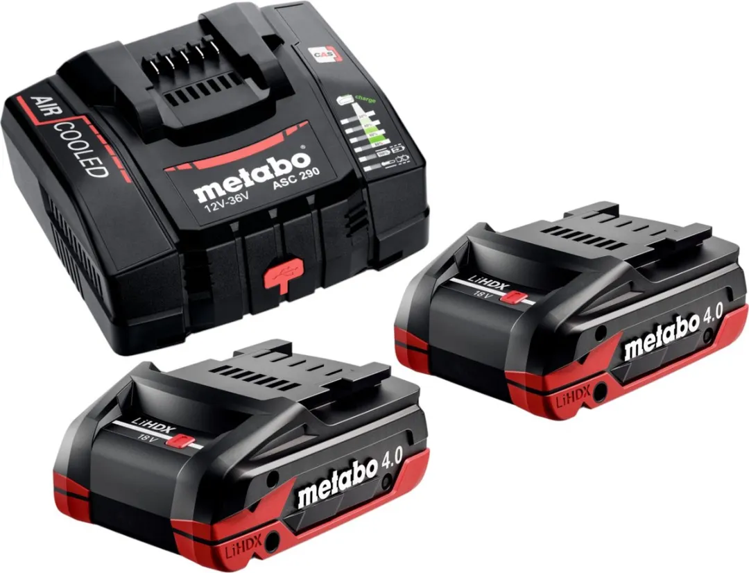 Metabo Basisset 2x LiHDX 18V 4.0Ah Accu + ASC 290 Lader