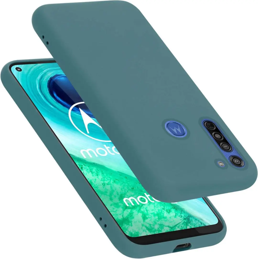 Cadorabo Hoesje geschikt voor Motorola MOTO G8 in LIQUID GROEN