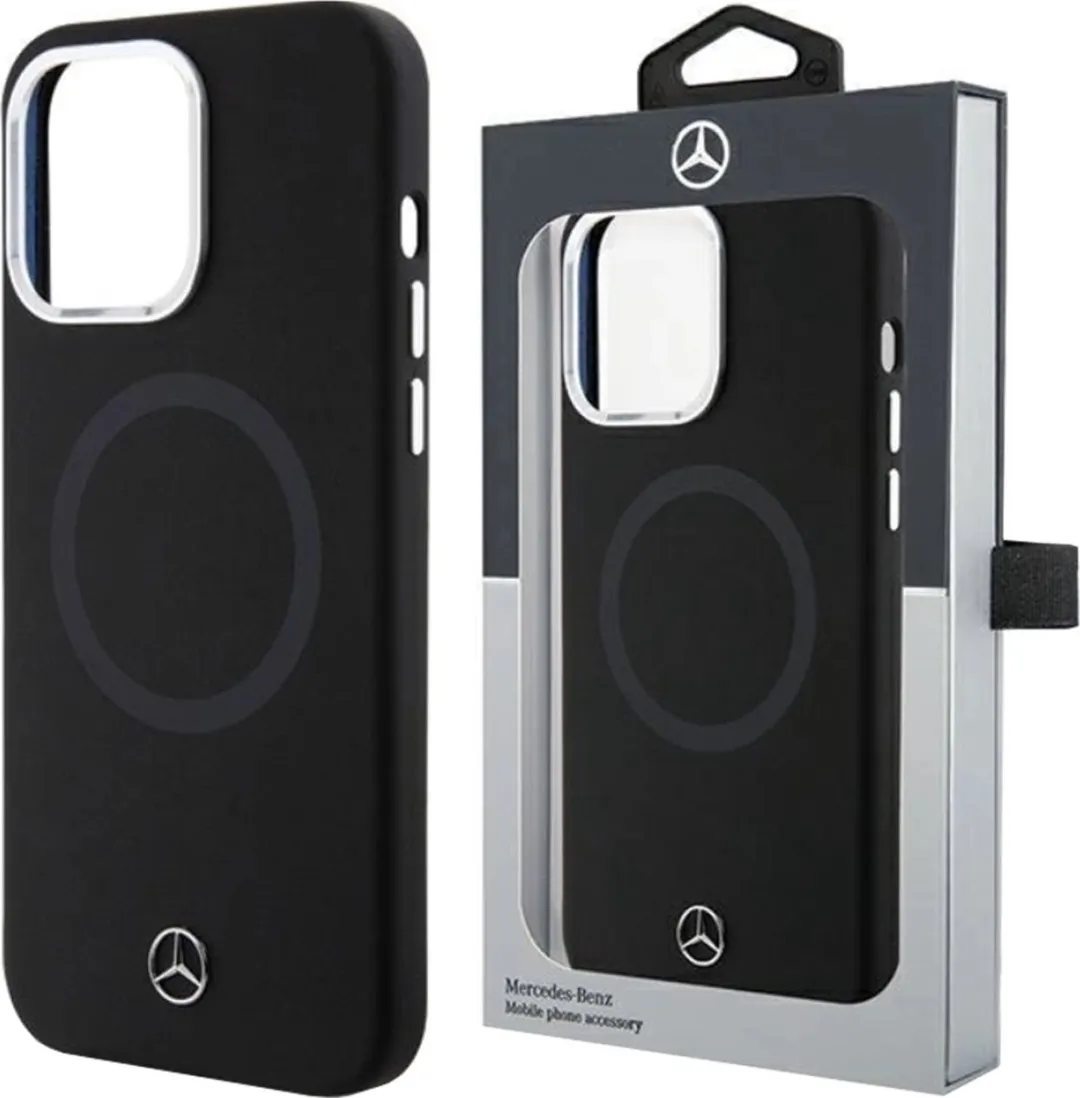 Mercedes-Benz Silicone Back Case iPhone 15 - MagSafe - Zwart - afbeelding 6 van 6