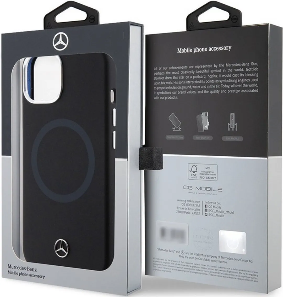 Mercedes-Benz Silicone Back Case iPhone 15 - MagSafe - Zwart