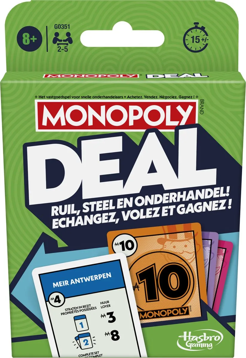 Monopoly Deal Kaartspel Belgische Editie