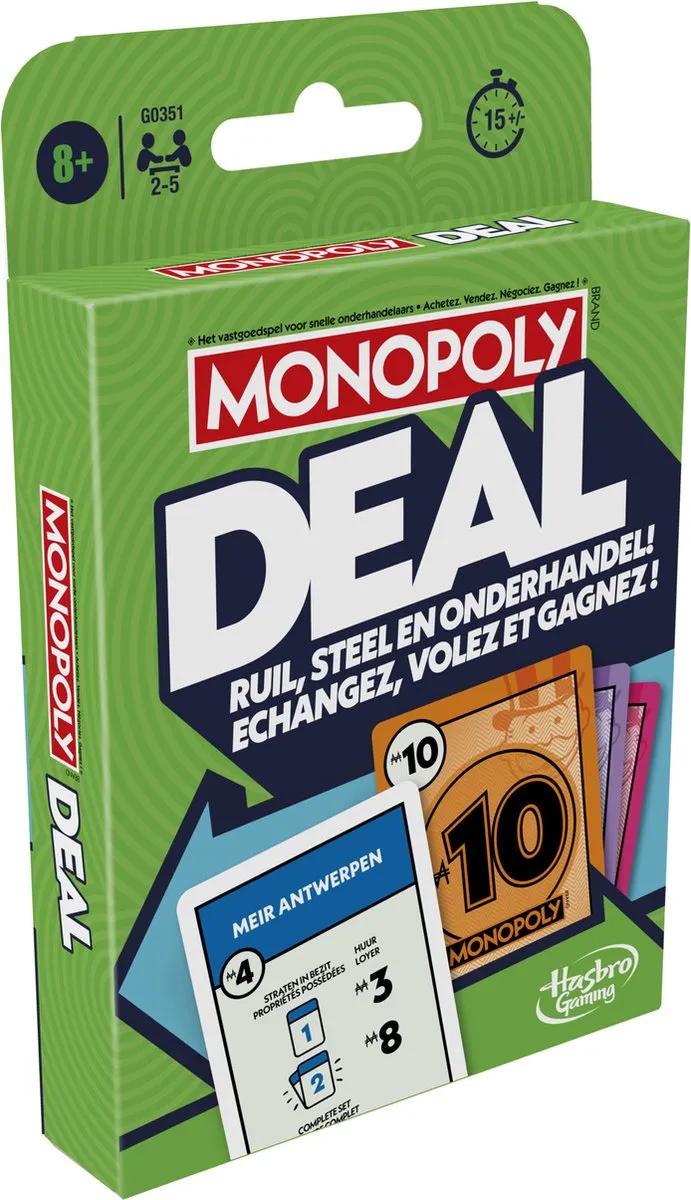 Monopoly Deal Kaartspel Belgische Editie - 5 Spelers