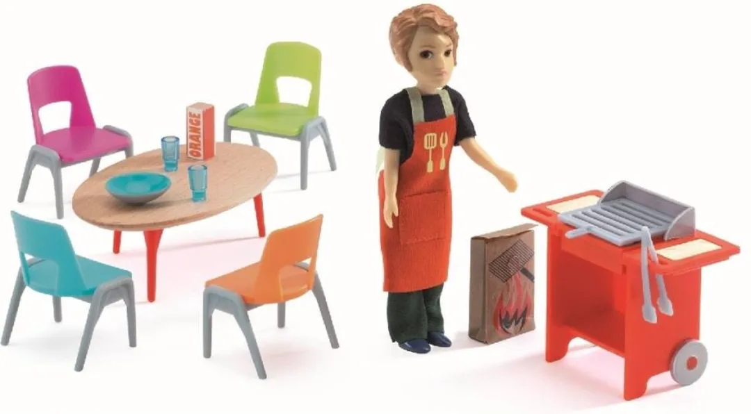 Djeco Poppenhuis Barbecue Set - 16 Stuks - Multicolor
