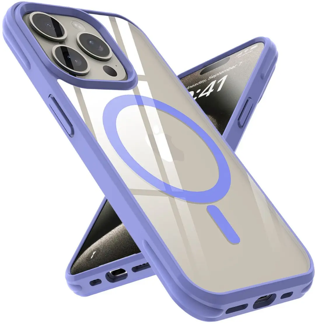 Hoesje geschikt voor iPhone 15 PRO MAX in Lichtpaars geschikt voor Magsafe