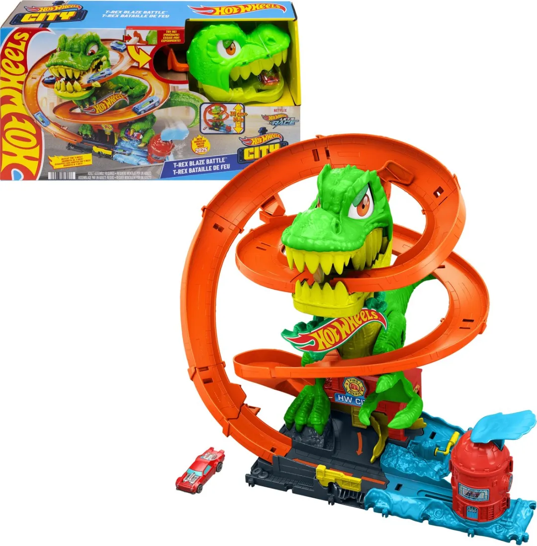 Hot Wheels T-Rex Vurig Gevecht Loopingbaan JBM73