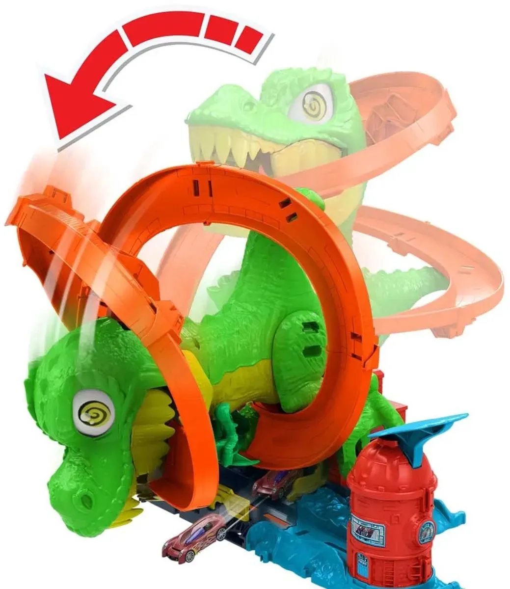 Hot Wheels T-Rex Vurig Gevecht Loopingbaan JBM73 - Multicolor