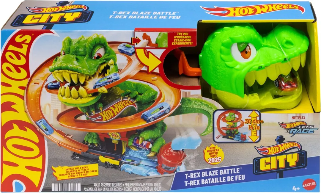 Hot Wheels T-Rex Vurig Gevecht Loopingbaan JBM73 - Multicolor