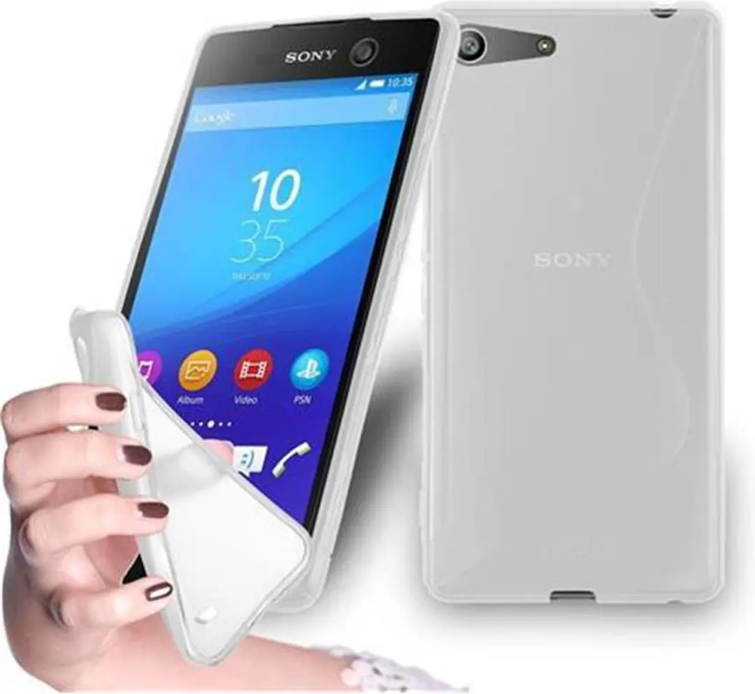 Cadorabo Hoesje geschikt voor Sony Xperia M5 in SEMI-TRANSPARANT