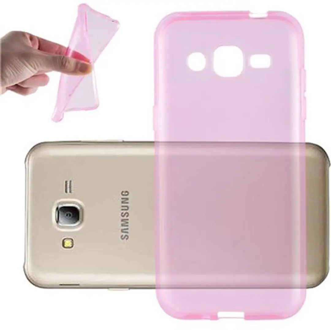 Cadorabo Hoesje geschikt voor Samsung Galaxy J2 2015 in TRANSPARANT ROZE