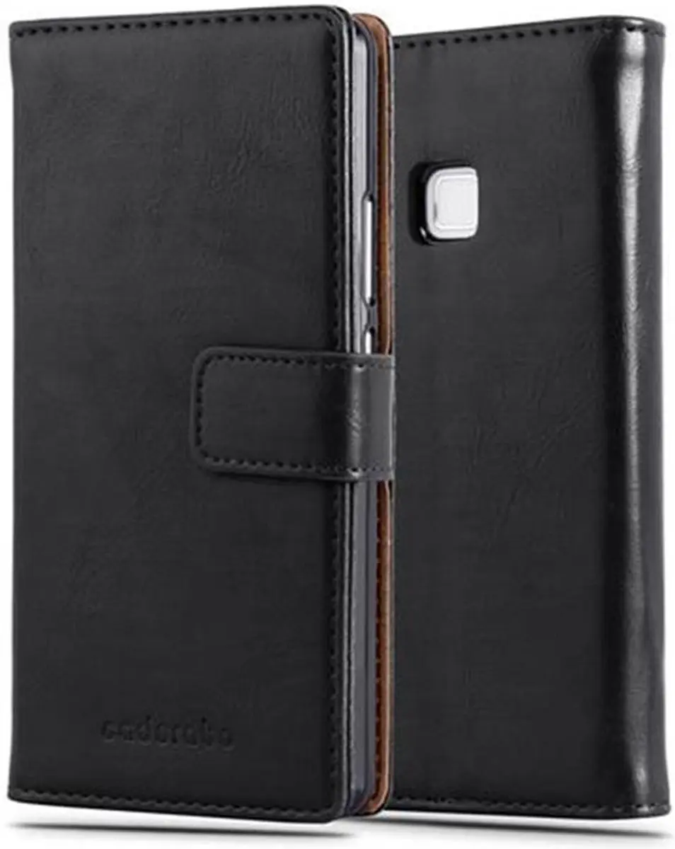 Cadorabo Hoesje geschikt voor Huawei P9 LITE 2016 / G9 LITE in ZWART GRAFIET