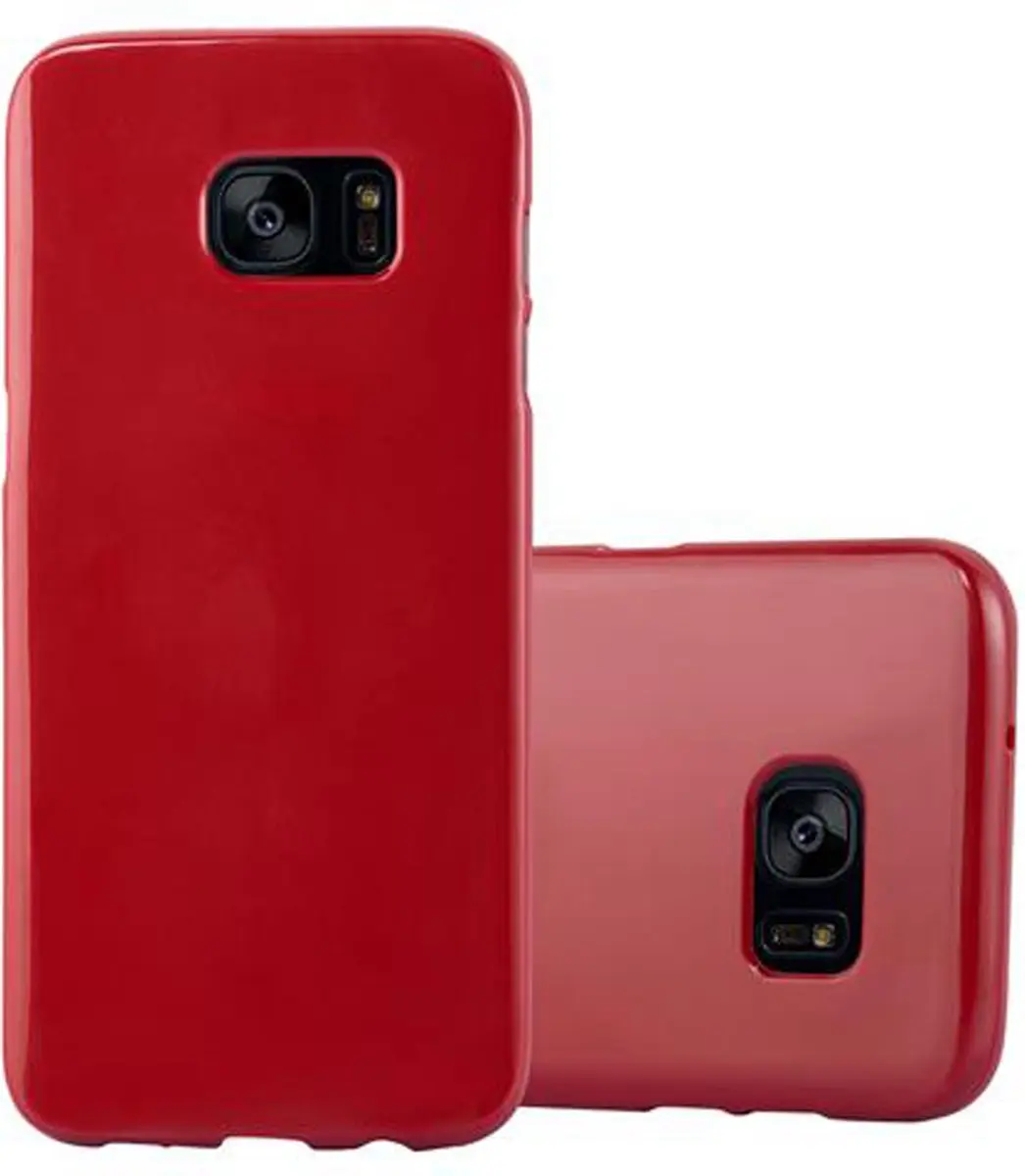 Cadorabo Hoesje geschikt voor Samsung Galaxy S7 EDGE in JELLY ROOD