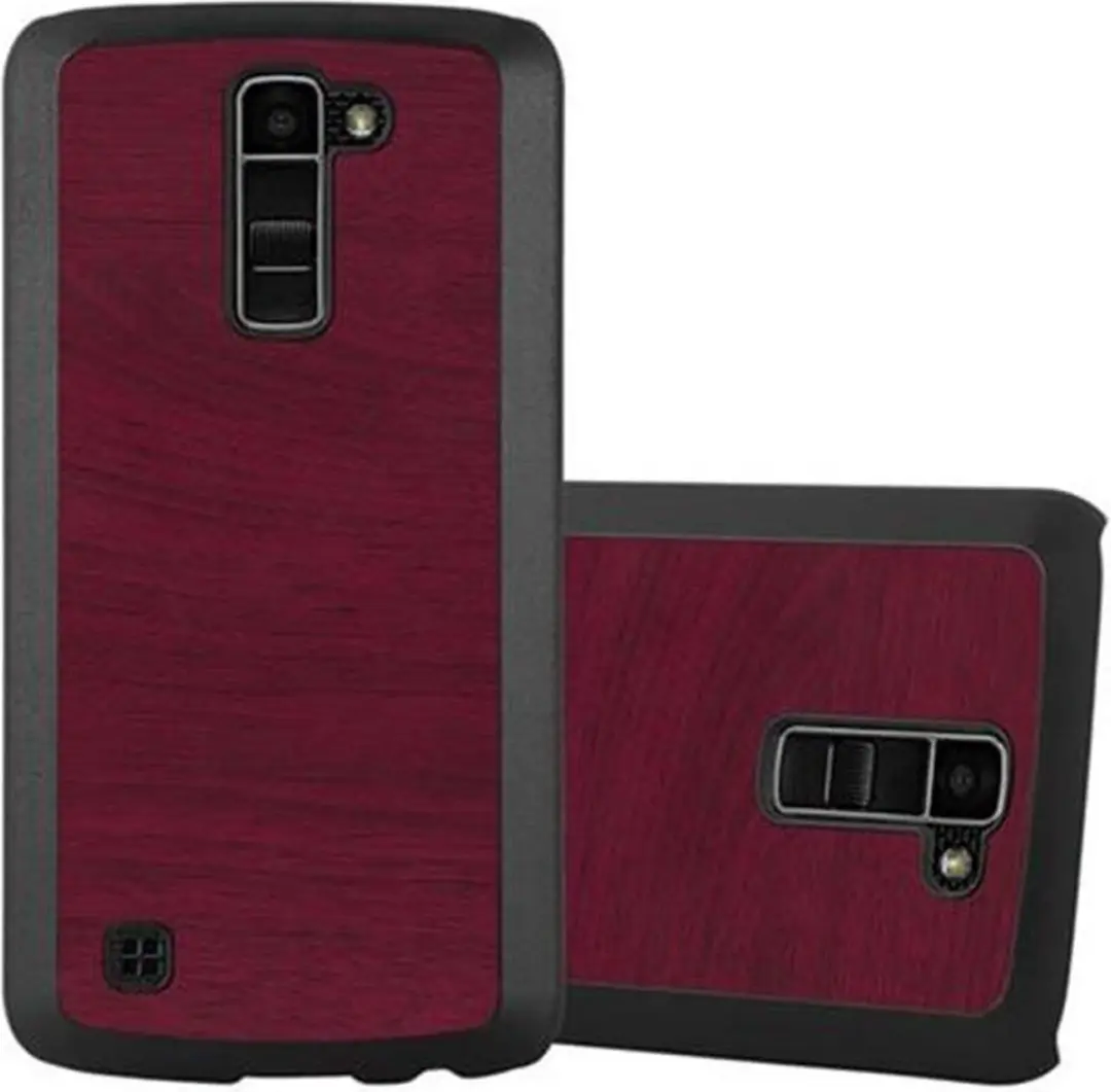 Cadorabo Hoesje geschikt voor LG K10 2016 in WOODY ROOD