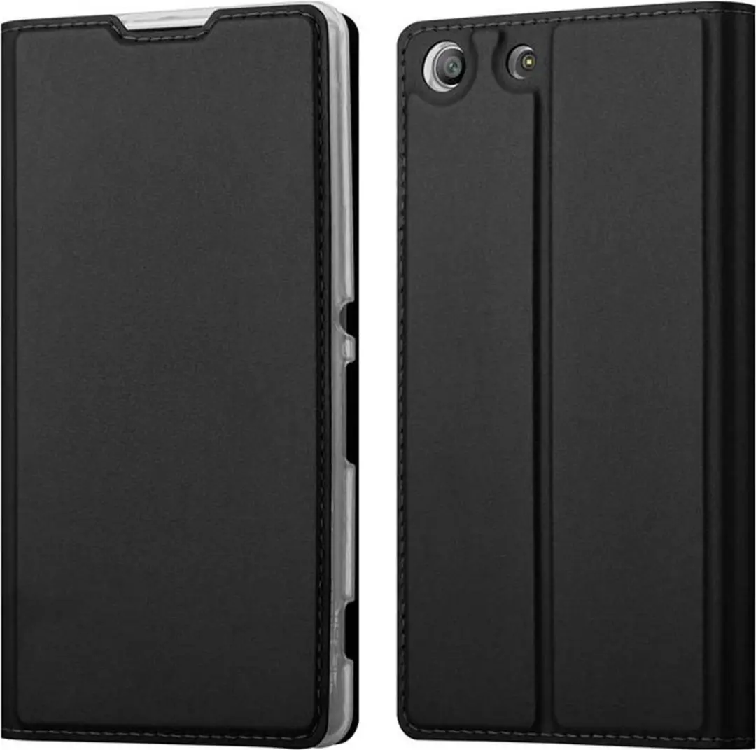 Cadorabo Hoesje geschikt voor Sony Xperia M5 in CLASSY ZWART