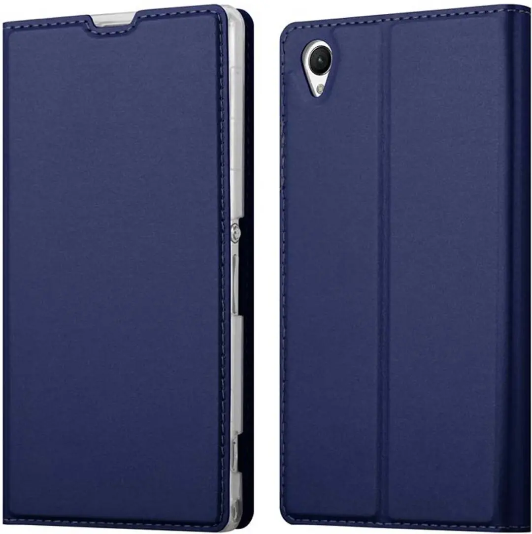 Cadorabo Hoesje geschikt voor Sony Xperia Z1 in CLASSY DONKER BLAUW