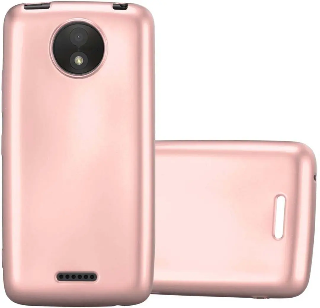 Cadorabo Hoesje geschikt voor Motorola MOTO C PLUS in METALLIC ROSE GOUD