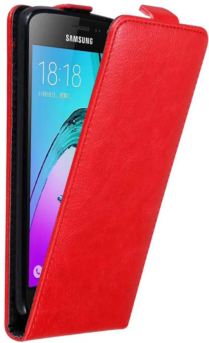 Cadorabo Hoesje geschikt voor Samsung Galaxy J3 2016 in APPEL ROOD