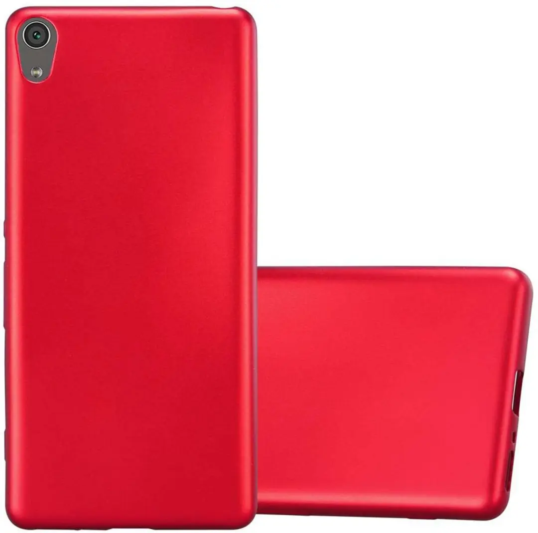 Cadorabo Hoesje geschikt voor Sony Xperia XA in METALLIC ROOD