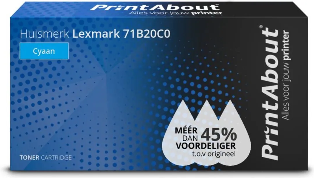 PrintAbout Lexmark 71B20C0 Toner Cyaan - 2.300 pagina's