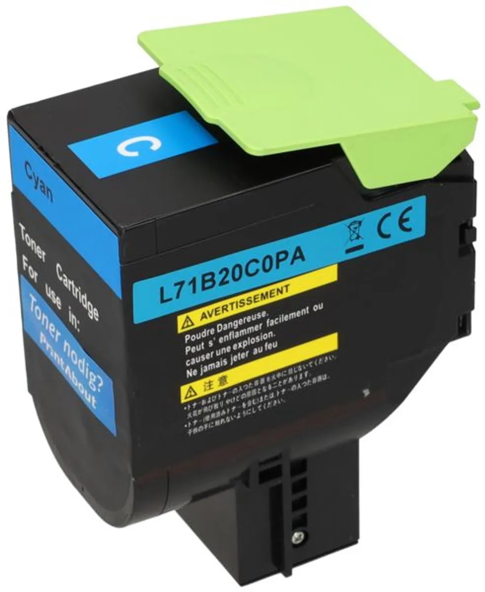 PrintAbout Lexmark 71B20C0 Toner Cyaan - 2.300 pagina's