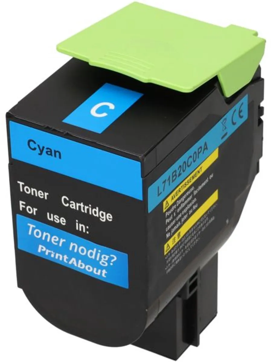 PrintAbout Lexmark 71B20C0 Toner Cyaan - 2.300 pagina's