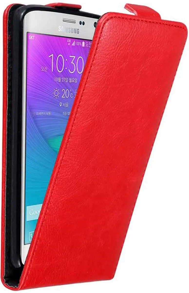 Cadorabo Hoesje geschikt voor Samsung Galaxy NOTE EDGE in APPEL ROOD