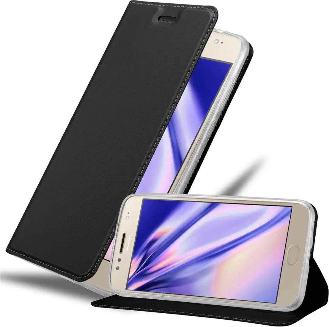 Cadorabo Hoesje geschikt voor Motorola MOTO G5S PLUS in CLASSY ZWART