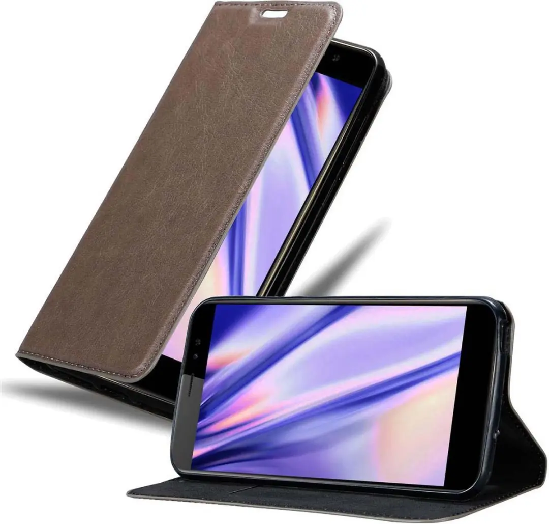 Cadorabo Hoesje geschikt voor ZTE Nubia N1 LITE in KOFFIE BRUIN - Beschermhoes met magnetische sluiting, standfunctie en kaartvakje Book Case Cover Etui