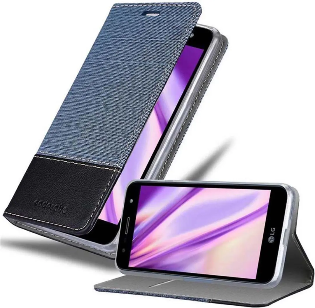 Cadorabo Hoesje geschikt voor LG X POWER 3 in DONKERBLAUW ZWART