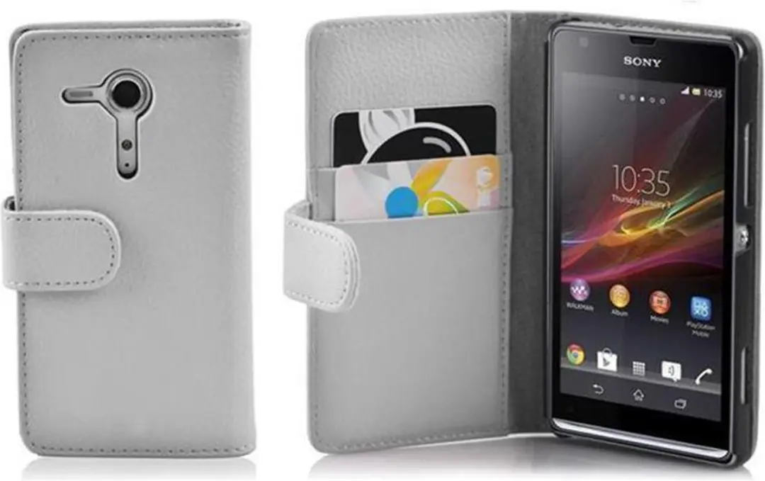Cadorabo Hoesje geschikt voor Sony Xperia SP in MAGNESIUM WIT