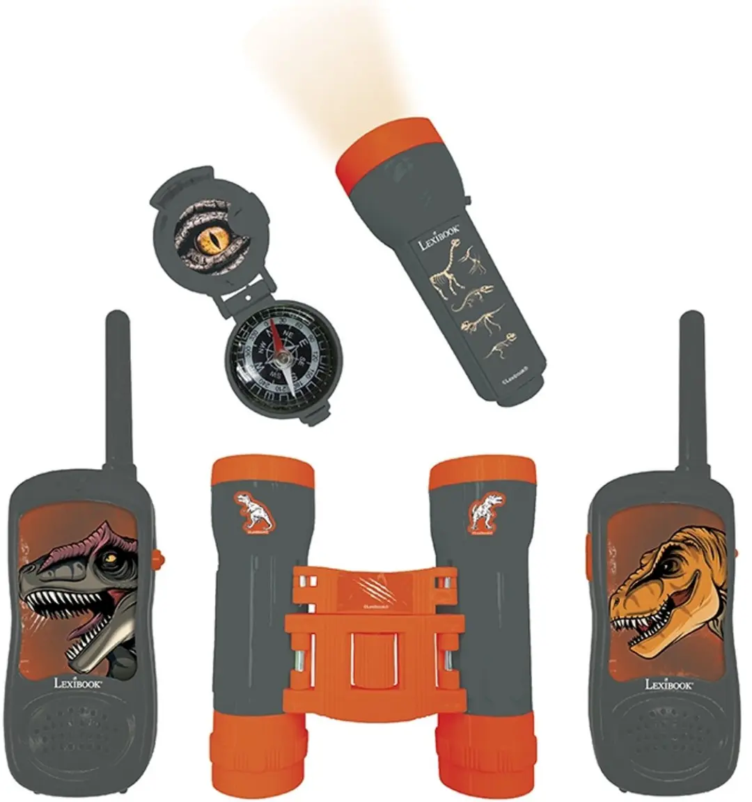Dinosaur Avonturenset met walkie-talkies tot 120m, verrekijker en kompas
